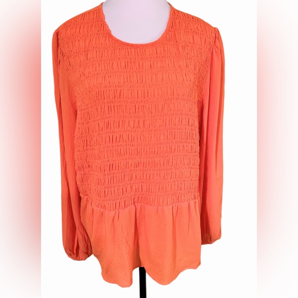 New Reitman’s XXL Signature Long Sleeve Crew Neck Top in Persimmon Orange 🧡 - Picture 2 of 5